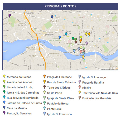 Mapa com 20 pontos turísticos do Porto para colocar no seu roteiro – Dicas  Portugal