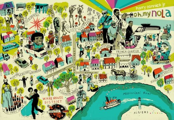 Mapa Ilustração Nova Orleans