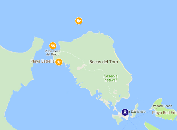 Mapa Bocas del Toro, Panamá