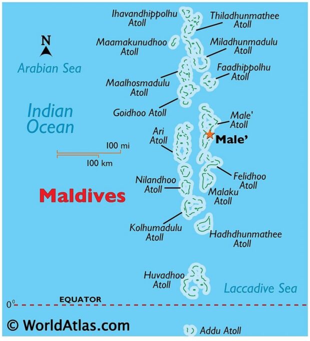 mapa ilhas maldivas